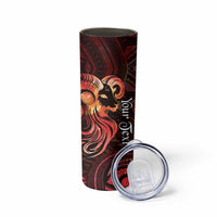 Personalised Polynesia Zodiac Aries Skinny Tumbler Galaxy Polynesian Pattern Chest Tattoo Style