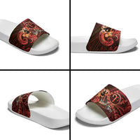 Personalised Polynesia Zodiac Aries Slide Sandals Galaxy Polynesian Pattern Chest Tattoo Style