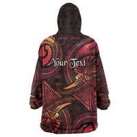 Personalised Polynesia Zodiac Aries Wearable Blanket Hoodie Galaxy Polynesian Pattern Chest Tattoo Style