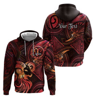 Personalised Polynesia Zodiac Aries Zip Hoodie Galaxy Polynesian Pattern Chest Tattoo Style