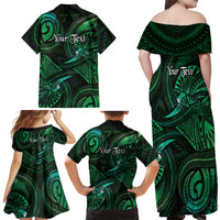 Personalised Polynesia Zodiac Taurus Family Matching Off Shoulder Maxi Dress and Hawaiian Shirt Galaxy Polynesian Pattern Chest Tattoo Style LT14 - Polynesian Pride