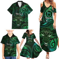 Personalised Polynesia Zodiac Taurus Family Matching Summer Maxi Dress and Hawaiian Shirt Galaxy Polynesian Pattern Chest Tattoo Style LT14 - Polynesian Pride