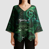 Personalised Polynesia Zodiac Taurus Kimono Sleeve Blouse Galaxy Polynesian Pattern Chest Tattoo Style