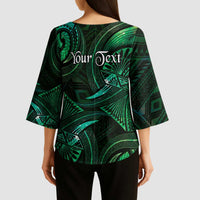 Personalised Polynesia Zodiac Taurus Kimono Sleeve Blouse Galaxy Polynesian Pattern Chest Tattoo Style
