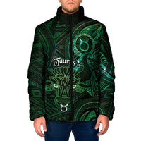 Personalised Polynesia Zodiac Taurus Padded Jacket Galaxy Polynesian Pattern Chest Tattoo Style
