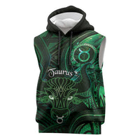 Personalised Polynesia Zodiac Taurus Sleeveless Hoodie Galaxy Polynesian Pattern Chest Tattoo Style