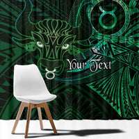 Personalised Polynesia Zodiac Taurus Window Curtain Galaxy Polynesian Pattern Chest Tattoo Style
