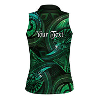 Personalised Polynesia Zodiac Taurus Women Sleeveless Polo Shirt Galaxy Polynesian Pattern Chest Tattoo Style