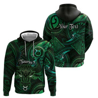 Personalised Polynesia Zodiac Taurus Zip Hoodie Galaxy Polynesian Pattern Chest Tattoo Style