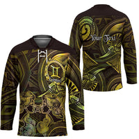 Personalised Polynesia Zodiac Gemini Hockey Jersey Galaxy Polynesian Pattern Chest Tattoo Style