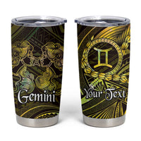 Personalised Polynesia Zodiac Gemini Tumbler Cup Galaxy Polynesian Pattern Chest Tattoo Style