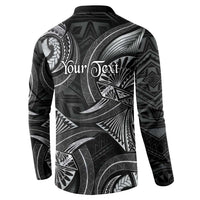 Personalised Polynesia Zodiac Cancer Button Sweatshirt Galaxy Polynesian Pattern Chest Tattoo Style