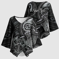 Personalised Polynesia Zodiac Cancer Kimono Sleeve Blouse Galaxy Polynesian Pattern Chest Tattoo Style