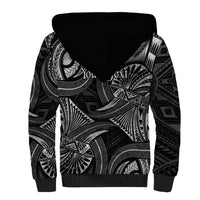 Personalised Polynesia Zodiac Cancer Sherpa Hoodie Galaxy Polynesian Pattern Chest Tattoo Style