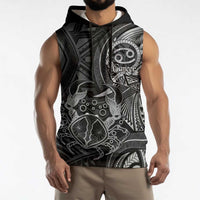 Personalised Polynesia Zodiac Cancer Sleeveless Hoodie Galaxy Polynesian Pattern Chest Tattoo Style