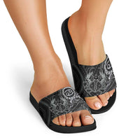 Personalised Polynesia Zodiac Cancer Slide Sandals Galaxy Polynesian Pattern Chest Tattoo Style