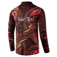 Personalised Polynesia Zodiac Scorpio Button Sweatshirt Galaxy Polynesian Pattern Chest Tattoo Style