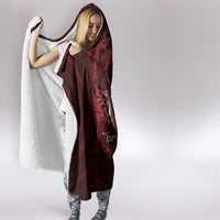 Personalised Polynesia Zodiac Scorpio Hooded Blanket Galaxy Polynesian Pattern Chest Tattoo Style