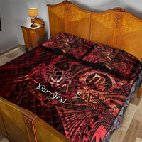 Personalised Polynesia Zodiac Scorpio Quilt Bed Set Galaxy Polynesian Pattern Chest Tattoo Style