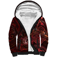 Personalised Polynesia Zodiac Scorpio Sherpa Hoodie Galaxy Polynesian Pattern Chest Tattoo Style