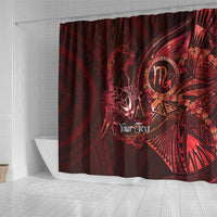 Personalised Polynesia Zodiac Scorpio Shower Curtain Galaxy Polynesian Pattern Chest Tattoo Style