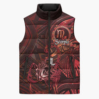 Personalised Polynesia Zodiac Scorpio Sleeveless Puffer Jacket Galaxy Polynesian Pattern Chest Tattoo Style