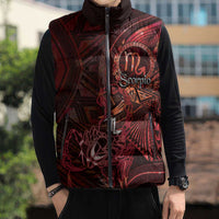Personalised Polynesia Zodiac Scorpio Sleeveless Puffer Jacket Galaxy Polynesian Pattern Chest Tattoo Style