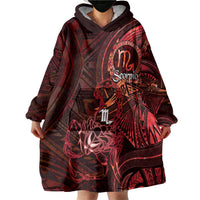 Personalised Polynesia Zodiac Scorpio Wearable Blanket Hoodie Galaxy Polynesian Pattern Chest Tattoo Style
