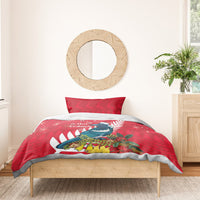 New Zealand Christmas In July Bedding Set Tui Bird With Kowhai Meri Kirihimete LT14 - Polynesian Pride