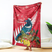New Zealand Christmas In July Blanket Tui Bird With Kowhai Meri Kirihimete LT14 - Polynesian Pride