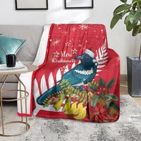 New Zealand Christmas In July Blanket Tui Bird With Kowhai Meri Kirihimete LT14 - Polynesian Pride