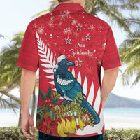 New Zealand Christmas In July Hawaiian Shirt Tui Bird With Kowhai Meri Kirihimete LT14 - Polynesian Pride