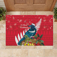 New Zealand Christmas In July Rubber Doormat Tui Bird With Kowhai Meri Kirihimete LT14 - Polynesian Pride