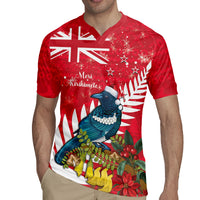 New Zealand Christmas In July Rugby Jersey Tui Bird With Kowhai Meri Kirihimete LT14 - Polynesian Pride