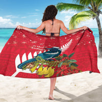 New Zealand Christmas In July Sarong Tui Bird With Kowhai Meri Kirihimete LT14 - Polynesian Pride