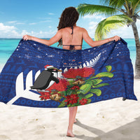 New Zealand Christmas In July Sarong Fiordland Penguin With Pohutukawa Flower LT14 - Polynesian Pride