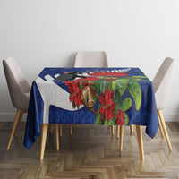 New Zealand Christmas In July Tablecloth Fiordland Penguin With Pohutukawa Flower LT14 - Polynesian Pride