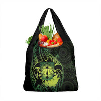 Kia Orana Kuki Airani Grocery Bag Cook Islands Tangaroa God Tatau Green LT14 1-pack One Size Green - Polynesian Pride