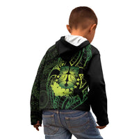 Kia Orana Kuki Airani Kid Hoodie Cook Islands Tangaroa God Tatau Green LT14 - Polynesian Pride