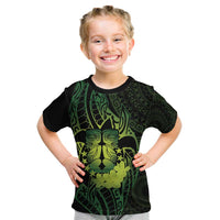 Kia Orana Kuki Airani Kid T Shirt Cook Islands Tangaroa God Tatau Green LT14 Green - Polynesian Pride