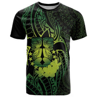 Kia Orana Kuki Airani T Shirt Cook Islands Tangaroa God Tatau Green LT14 Green - Polynesian Pride