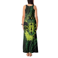 Kia Orana Kuki Airani Tank Maxi Dress Cook Islands Tangaroa God Tatau Green LT14 - Polynesian Pride