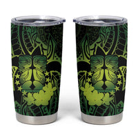 Kia Orana Kuki Airani Tumbler Cup Cook Islands Tangaroa God Tatau Green LT14 Green - Polynesian Pride