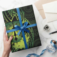 Kia Orana Kuki Airani Wrapping Paper Cook Islands Tangaroa God Tatau Green LT14 - Polynesian Pride