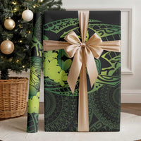 Kia Orana Kuki Airani Wrapping Paper Cook Islands Tangaroa God Tatau Green LT14 - Polynesian Pride