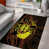 Kia Orana Kuki Airani Area Rug Cook Islands Tangaroa God Tatau Gold LT14 - Polynesian Pride