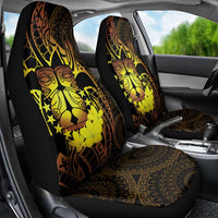 Kia Orana Kuki Airani Car Seat Cover Cook Islands Tangaroa God Tatau Gold LT14 - Polynesian Pride