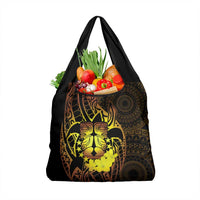 Kia Orana Kuki Airani Grocery Bag Cook Islands Tangaroa God Tatau Gold LT14 1-pack One Size Gold - Polynesian Pride