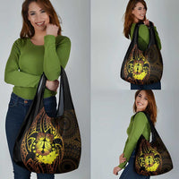 Kia Orana Kuki Airani Grocery Bag Cook Islands Tangaroa God Tatau Gold LT14 - Polynesian Pride