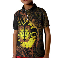 Kia Orana Kuki Airani Kid Polo Shirt Cook Islands Tangaroa God Tatau Gold LT14 Kid Gold - Polynesian Pride